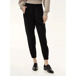 Aritzia Babaton Linen Blend Elastic Waistband Joggers in Black